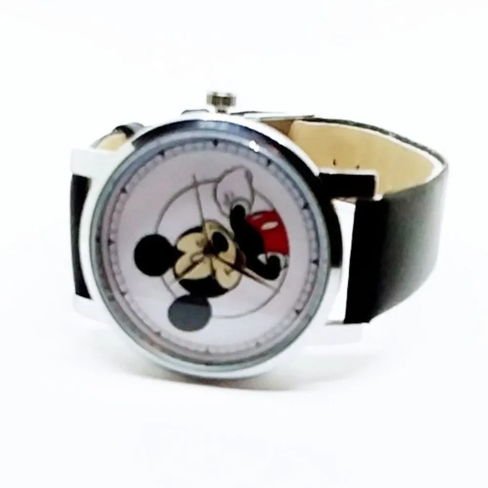 Mickey Cartoon Watch Black Band Gift Box